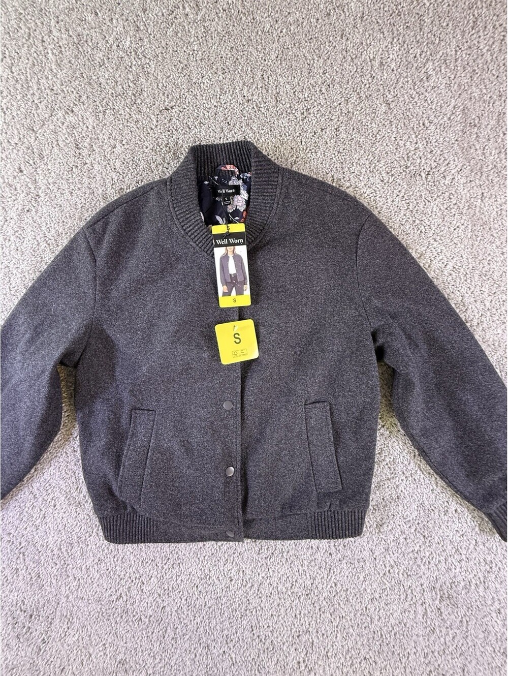 NWT Well Worn Women’s Flannel Fully Lined Jacket Size Small Gray